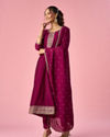 Mohey Women Wine Art Silk Anarkali Suit with Sequin Work