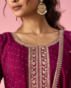 Mohey Women Wine Art Silk Anarkali Suit with Sequin Work