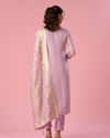 Mohey Women Purple Tissue Stitched Suit with Hand Embroidery