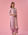 Mohey Women Purple Tissue Stitched Suit with Hand Embroidery
