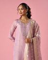 Mohey Women Purple Tissue Stitched Suit with Hand Embroidery