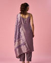 Mohey Women Purple Tissue Straight Suit with Dupatta