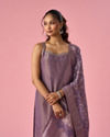 Mohey Women Purple Tissue Straight Suit with Dupatta