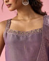 Mohey Women Purple Tissue Straight Suit with Dupatta