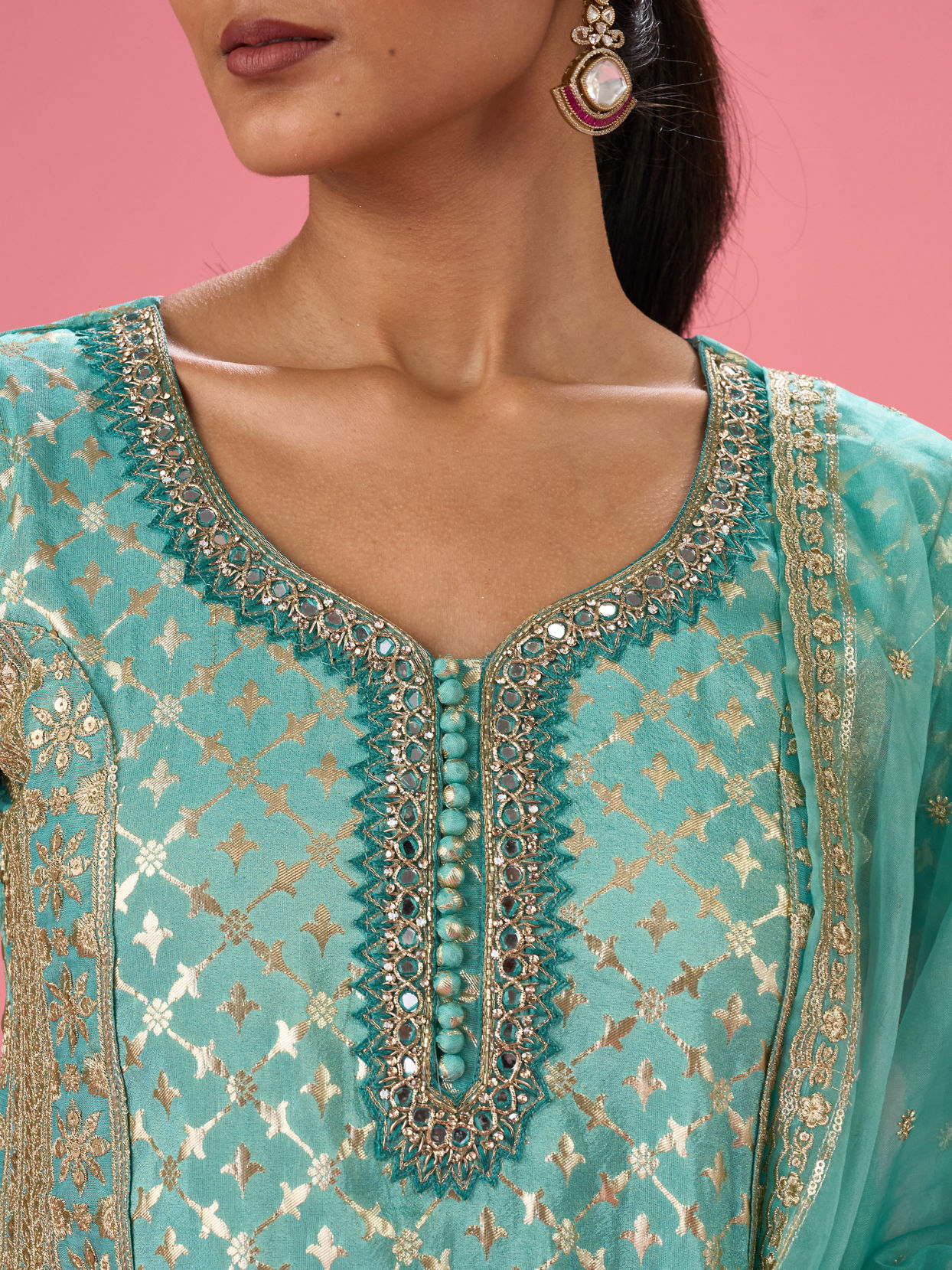 Mohey Women Light Blue Elegance Sharara Suit