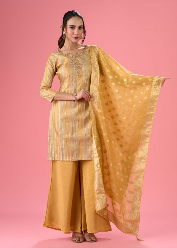 Mohey Women Radiant Yellow Palazzo Suit