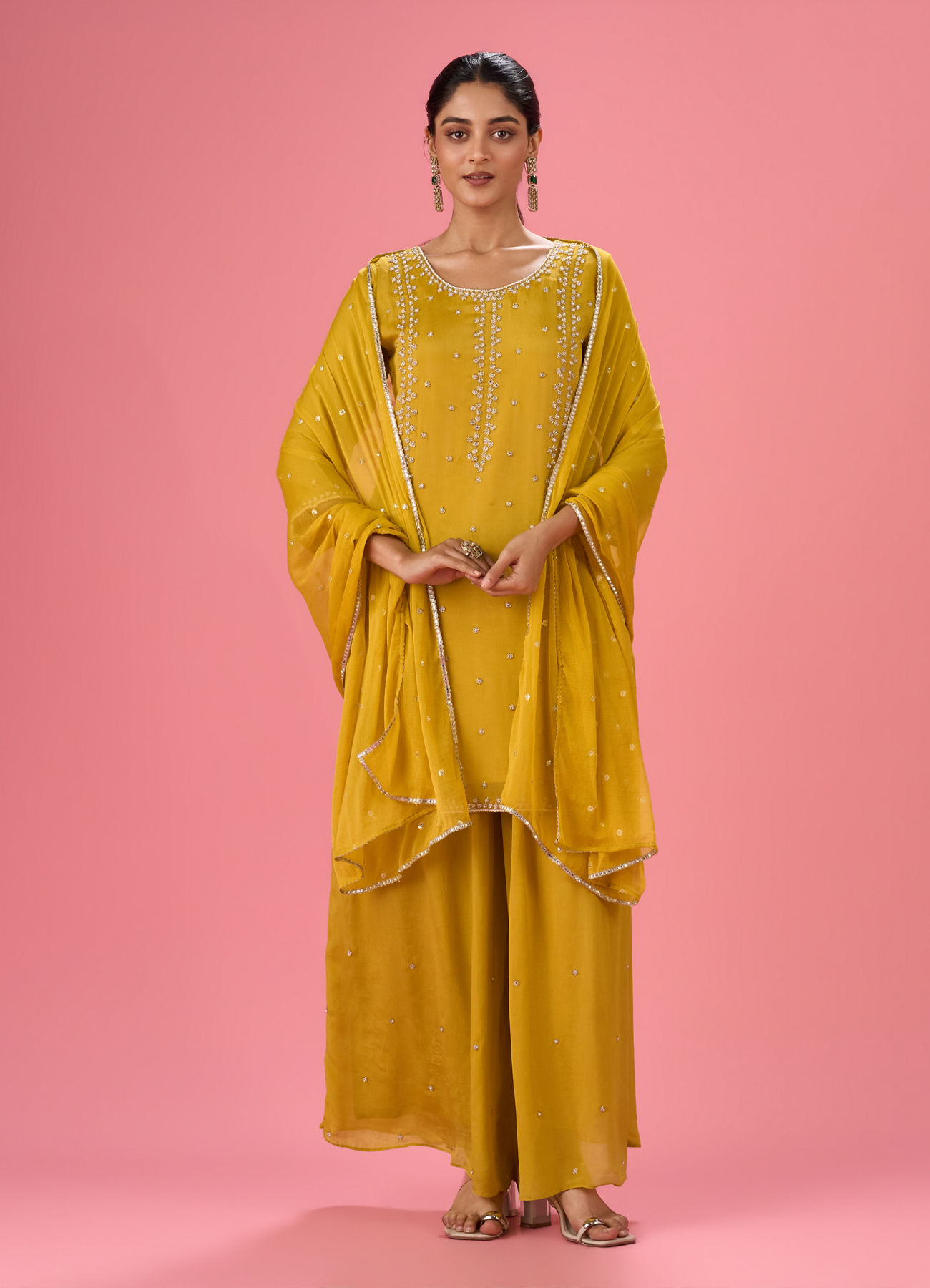 Mohey Women Green Elegance Stitched Suit