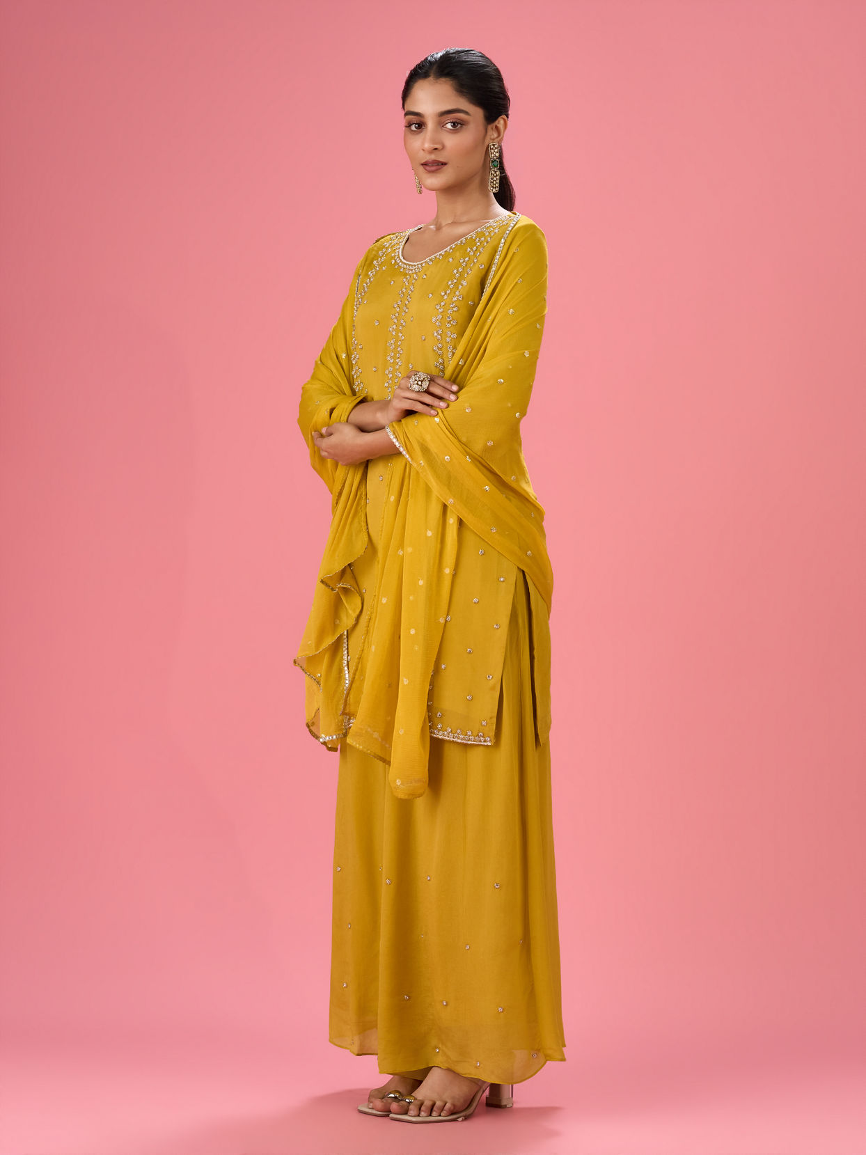 Mohey Women Green Elegance Stitched Suit