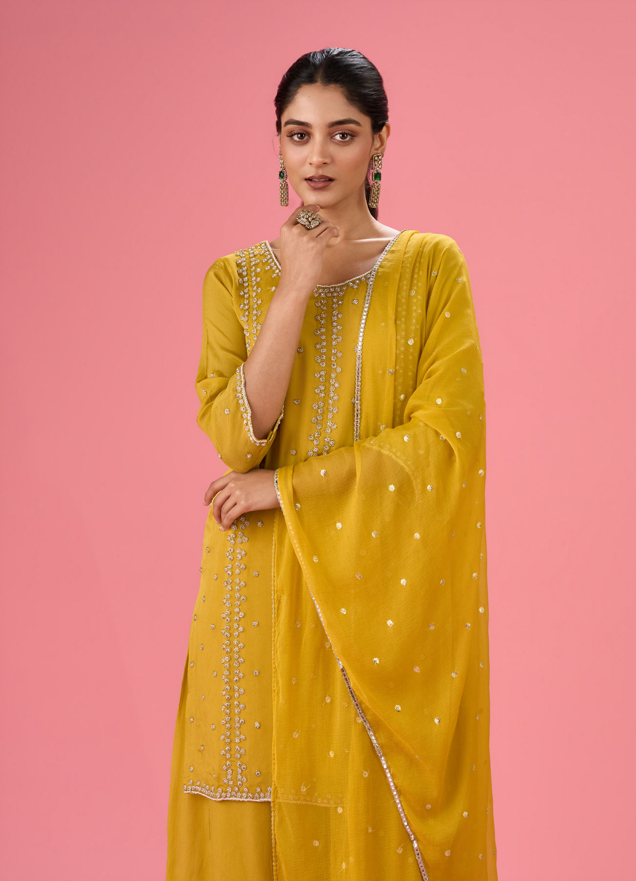 Mohey Women Green Elegance Stitched Suit