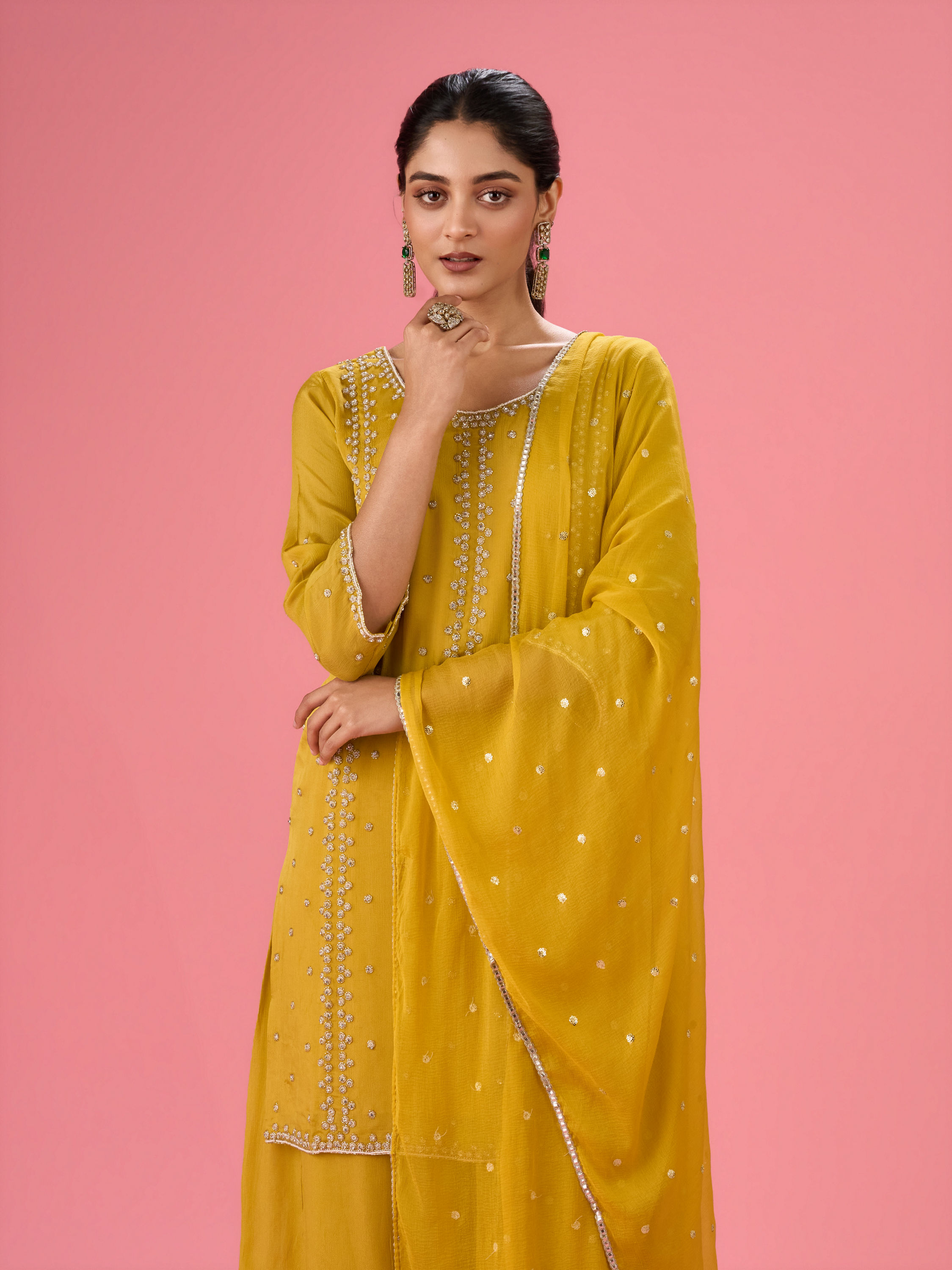 Mohey Women Green Elegance Stitched Suit