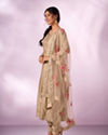Mohey Women Cream Chinon Anarkali Suit with Sequin Work