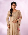 Mohey Women Cream Chinon Anarkali Suit with Sequin Work