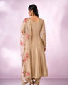 Mohey Women Cream Chinon Anarkali Suit with Sequin Work