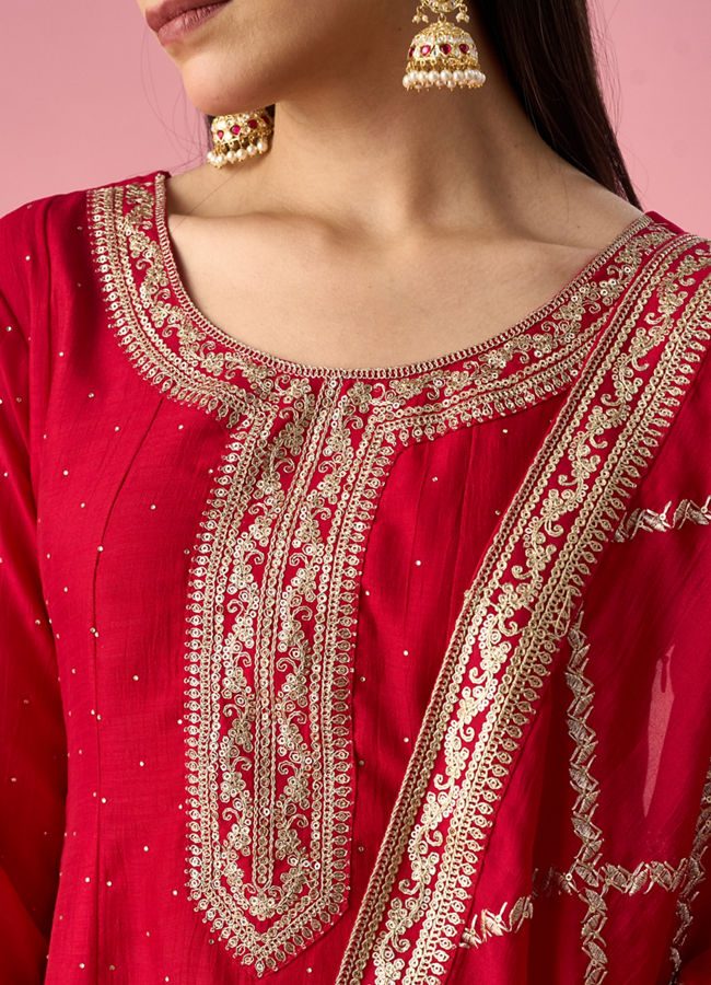 Mohey Women Pink Art Silk Anarkali Suit with Stone Work