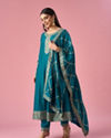 Mohey Women Green Art Silk Anarkali Suit with Sequin Work