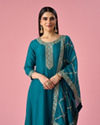 Mohey Women Green Art Silk Anarkali Suit with Sequin Work