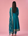 Mohey Women Green Art Silk Anarkali Suit with Sequin Work