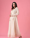 Mohey Women Cream Blossoms Anarkali Suit
