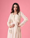 Mohey Women Cream Blossoms Anarkali Suit