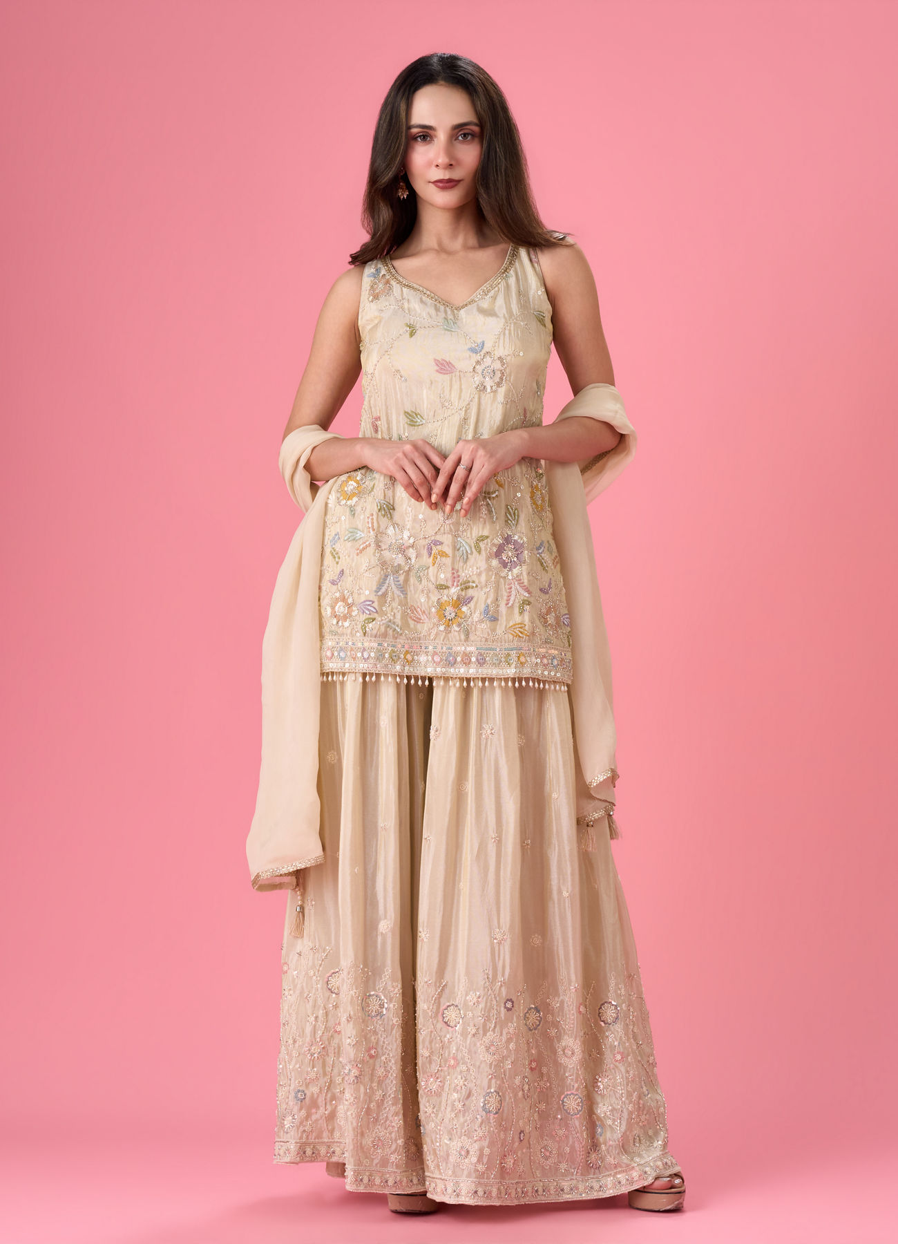 Mohey Women Enchanting Fawn Palazzo Suit