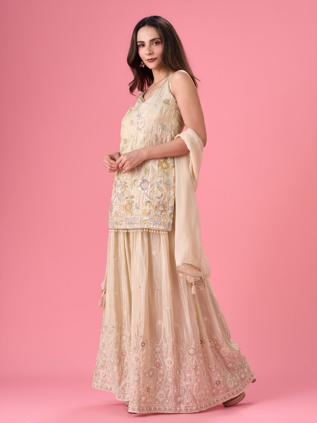 Mohey Women Enchanting Fawn Palazzo Suit