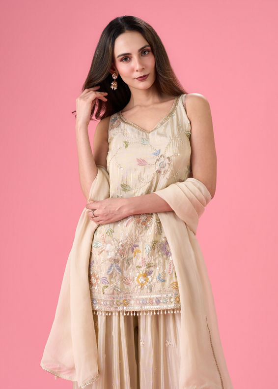 Mohey Women Enchanting Fawn Palazzo Suit