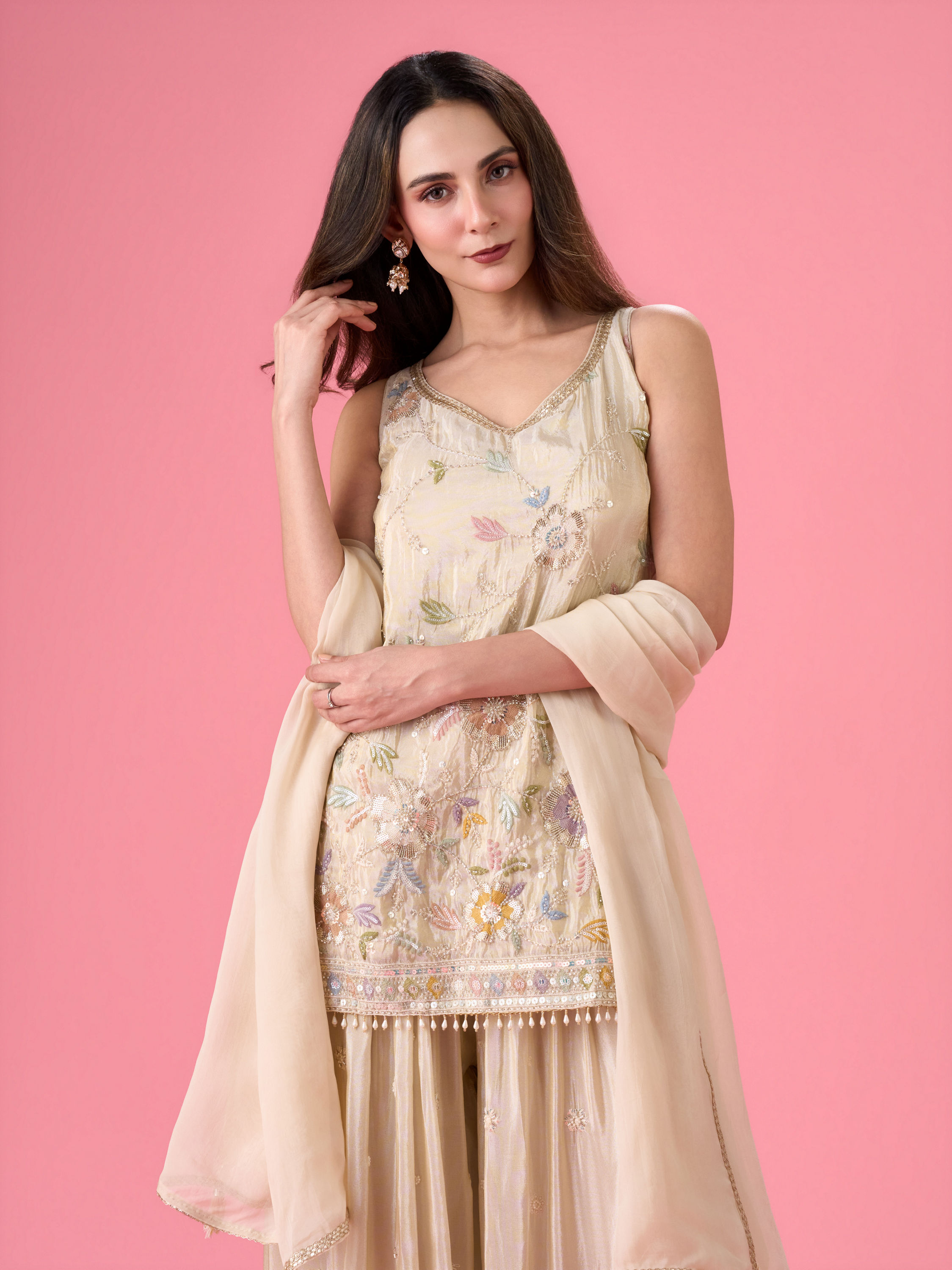 Mohey Women Enchanting Fawn Palazzo Suit