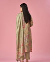 Mohey Women Green Art Silk Stitched Suit with Floral Print