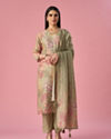 Mohey Women Green Art Silk Stitched Suit with Floral Print