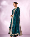 Mohey Women Green Art Silk Anarkali Suit with Embroidery