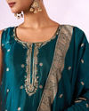 Mohey Women Green Art Silk Anarkali Suit with Embroidery