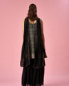 Mohey Women Black Georgette Sharara Suit with Sequin Work