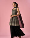 Mohey Women Black Georgette Sharara Suit with Sequin Work