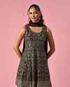 Mohey Women Black Georgette Sharara Suit with Sequin Work