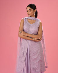 Mohey Women Purple Passion Net Palazzo Suit