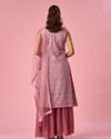 Mohey Women Dusty Pink Net Palazzo Suit with Sequin Work