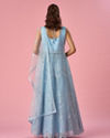 Mohey Women Light Blue Net Anarkali Suit with Stone Work