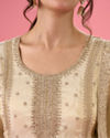 Mohey Women Elegant Cream Anarkali Suit