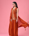 Mohey Women Vibrant Orange Palazzo Suit