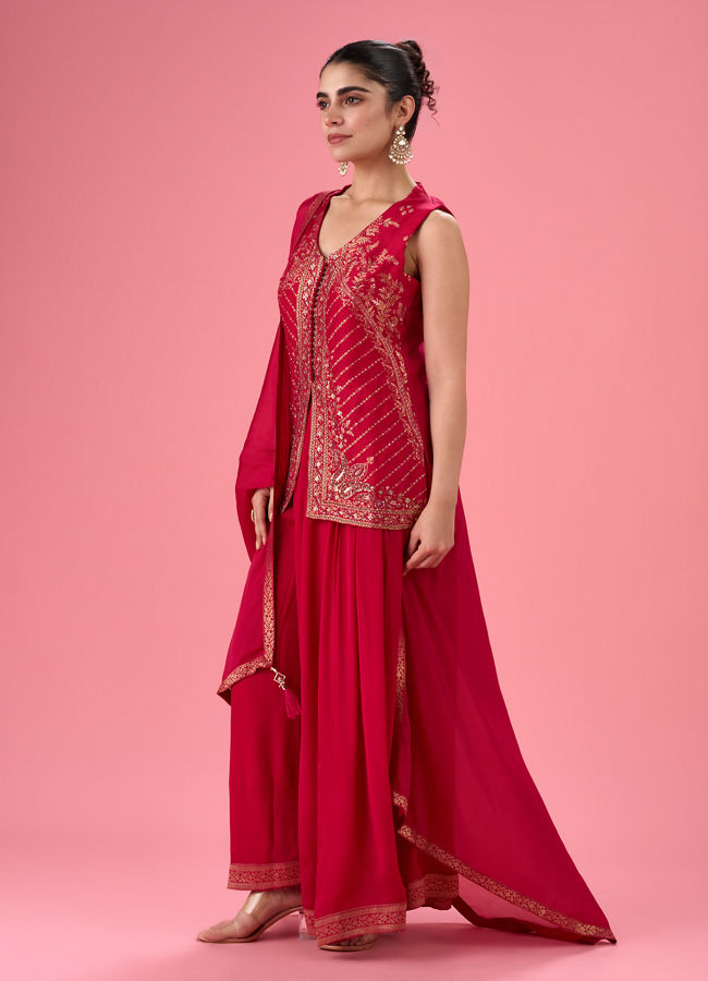 Mohey Women Rani Pink Palazzo Suit