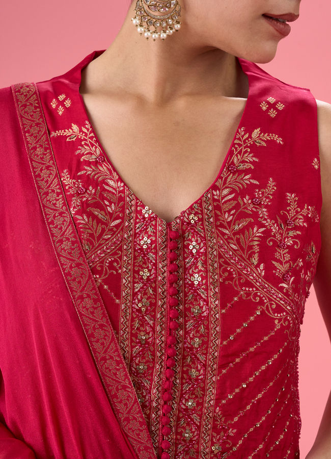 Mohey Women Rani Pink Palazzo Suit