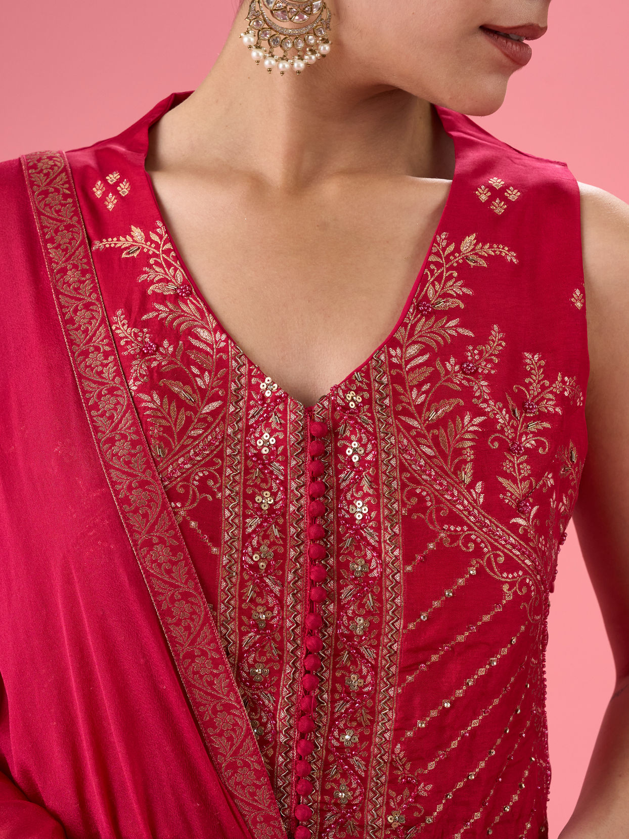 Mohey Women Rani Pink Palazzo Suit