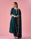 Mohey Women Green Art Silk Anarkali Suit with Sequin Work