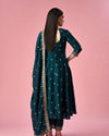 Mohey Women Green Art Silk Anarkali Suit with Sequin Work