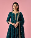 Mohey Women Green Art Silk Anarkali Suit with Sequin Work