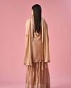 Mohey Women Fawn Silk Sharara Suit with Stone Work