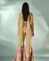 Mohey Women Green Chinon Indo Western Top with Palazzo and Dupatta