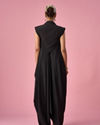Mohey Women Black Satin Indo Western with Sequin Work