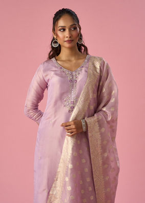 Mohey Women Pink Art Silk Anarkali Suit