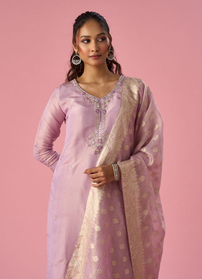 Mohey Women Pink Art Silk Anarkali Suit